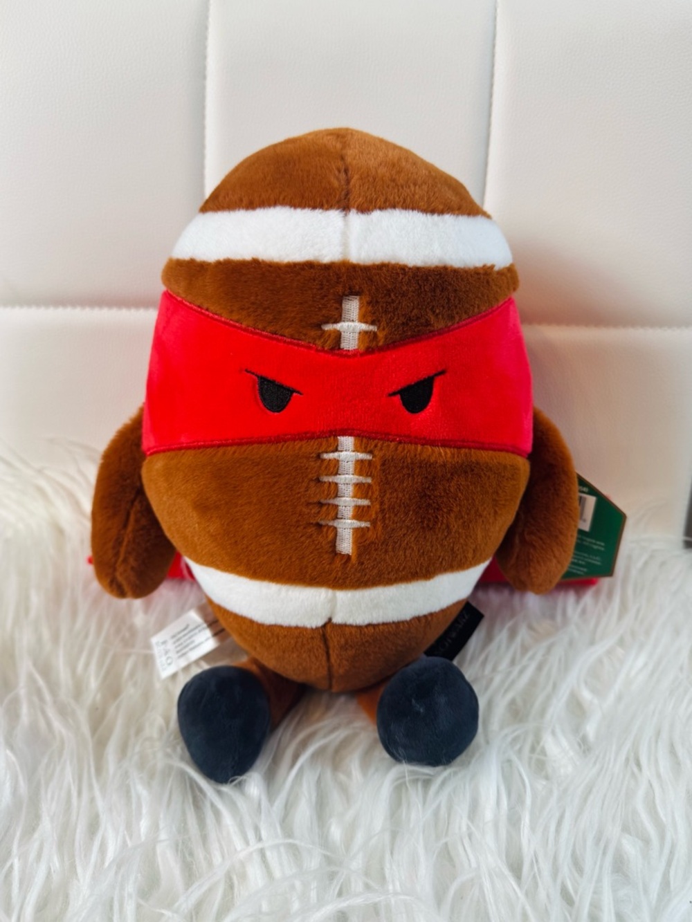 FAO Schwarz Heroes of the Game Football Plush - Superhero with Cape & Mask NWT